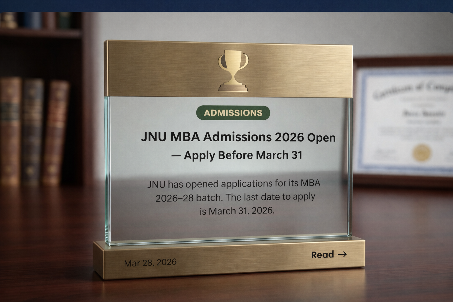 JNU MBA Admissions 2026